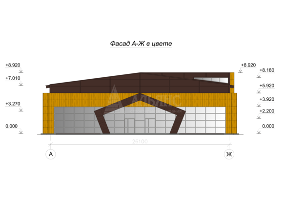 3D визуализация Здание спортивного назначения из сэндвич-панелей - фото 11