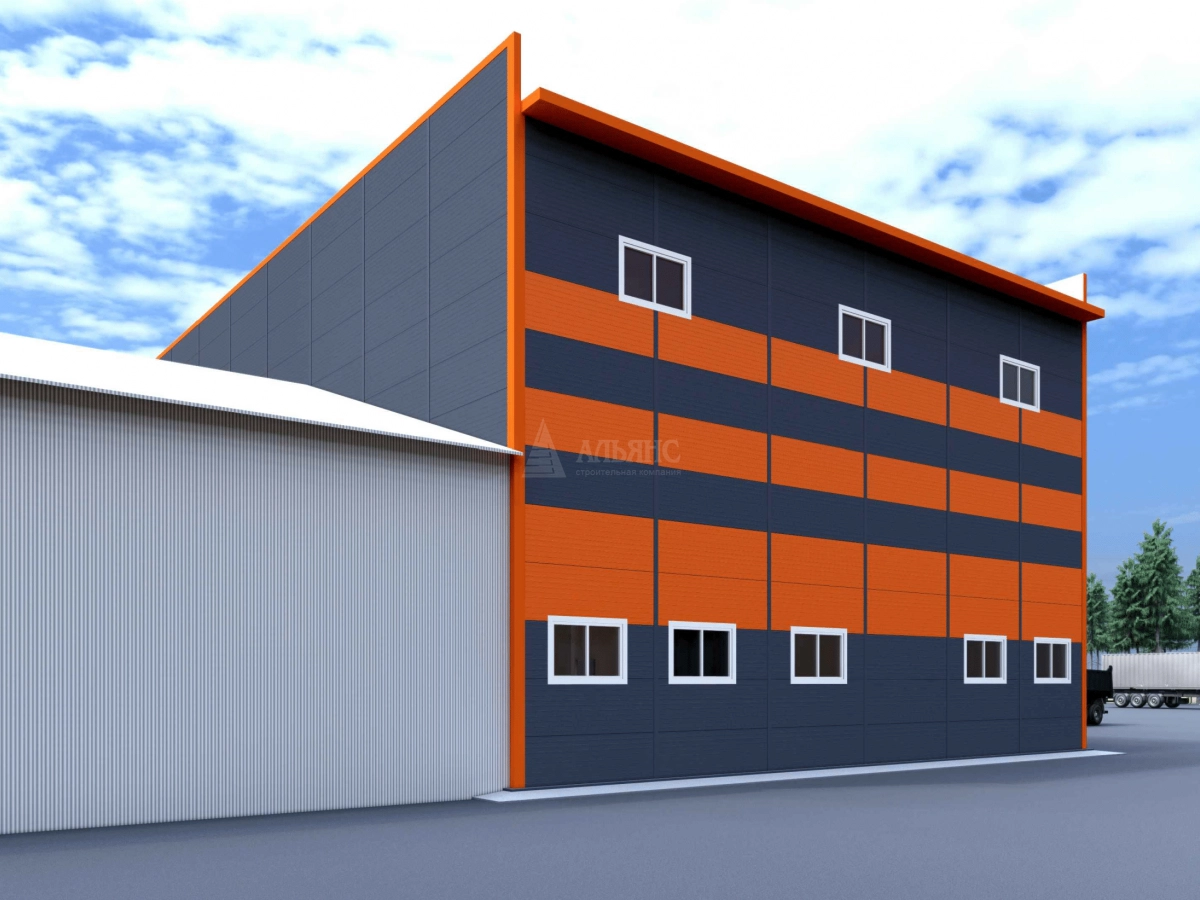 3D визуализация Склад из сэндвич-панелей - фото 3