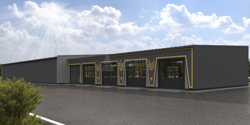 3D визуализация Здание СТО из сэндвич-панелей - фото 2