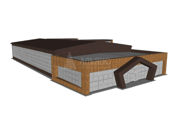 3D визуализация Здание спортивного назначения из сэндвич-панелей - фото 8